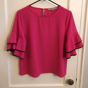 Hot Pink Bell Sleeve Shirt